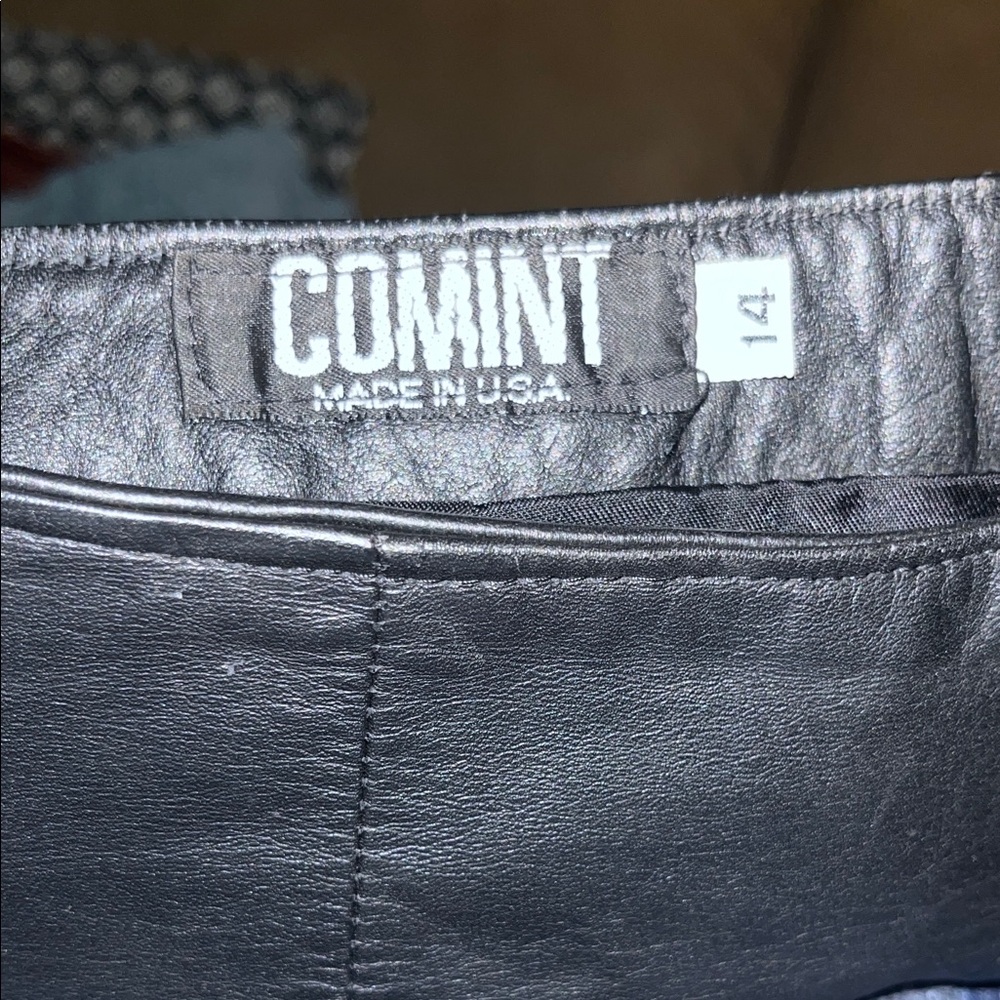 Black A-Line Leather Skirt - Picture 2 of 4